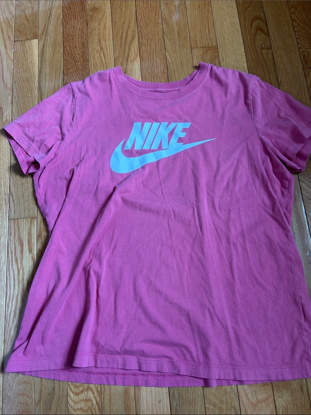 Nike Hot Pink Crewneck Tee with White Swoosh
